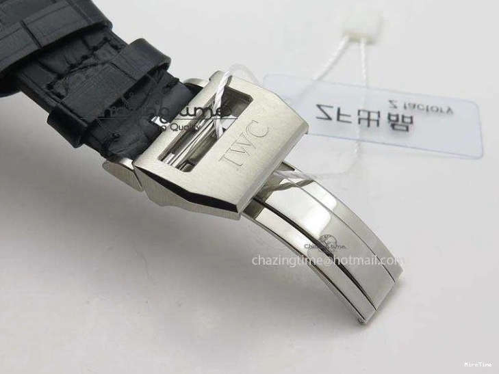 MIROTIME 0318 TimelessDesign Big Pilot Real PR IW500906 ZF 1:1 Best Edition Silver Dial On Black Leather Strap A 7285